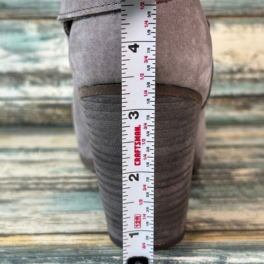 Rag & Bone Harrow Womens Sz 7 Ankle Bootie Gray Leather Block High Heel Slip On - Picture 10 of 11